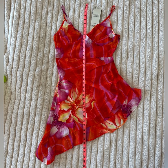 NWT Blackbough Bridget Sheer Sun Dress - Spritz - Asymmetrical Ruffled Slip - Picture 9 of 17